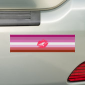 Lipstick Lesbische Flagge und Lippen Autoaufkleber (Auf Auto)