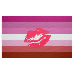 Lipstick Lesbische Flagge und Lippen Stoff