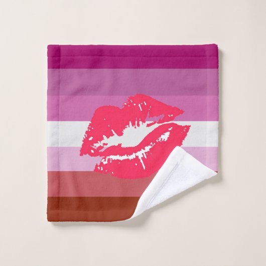 Lipstick Lesbische Flagge Waschlappen (Waschlappen)