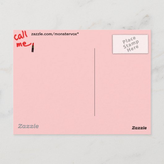 Lipstick-Liebe Postkarte (Rückseite)