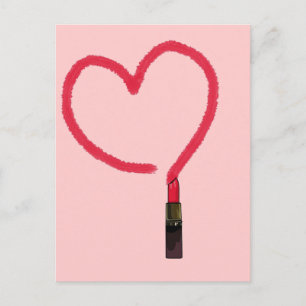 Lipstick-Liebe Postkarte