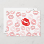 Lipstick-Lippen Postkarte (Vorne/Hinten)