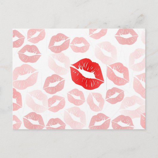 Lipstick-Lippen Postkarte (Vorderseite)