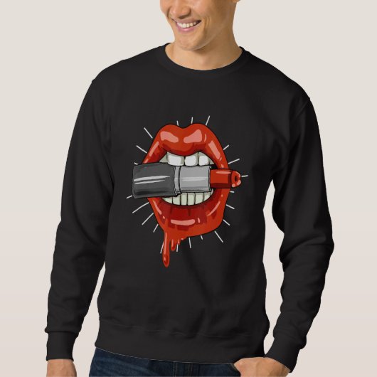 Lipstick Lips Lipstick Makeup Artist Sweatshirt (Vorderseite)