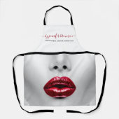Lipstick Makeup Artist rote Lippen Verkauf Schürze (Vorderseite)