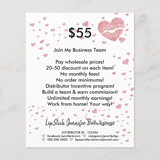Lipstick-Makeup-Distributor Flyer (Hinten)