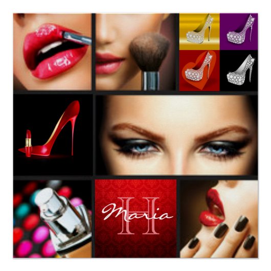 Lipstick Makeup Fashion Design Poster (Vorderseite)