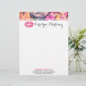 Lipstick Marketing Blumenkissenlips Briefkopf (Stehend Vorderseite)