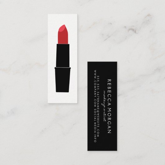 Lipstick Mini Visitenkarte (Vorne/Hinten)