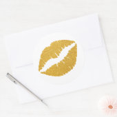 Lipstick mit abstraktem Glitzer Runder Aufkleber (Umschlag)