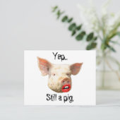 Lipstick mit einem Schwein Postkarte (Stehend Vorderseite)