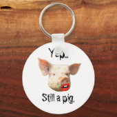 Lipstick mit einem Schwein Schlüsselanhänger (Vorderseite)