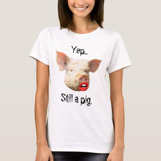 Lipstick mit einem Schwein T-Shirt (Vorderseite)