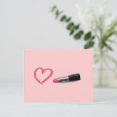 Lipstick mit Herzdesign Postkarte (Stehend Vorderseite)