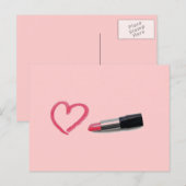 Lipstick mit Herzdesign Postkarte (Vorne/Hinten)