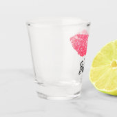 Lipstick mit rosa Lippen Schnapsglas (Links)