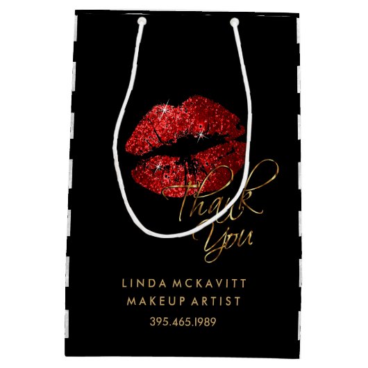 Lipstick mit weißem Glitzer - Vielen Dank Mittlere Geschenktüte (Rückseite)