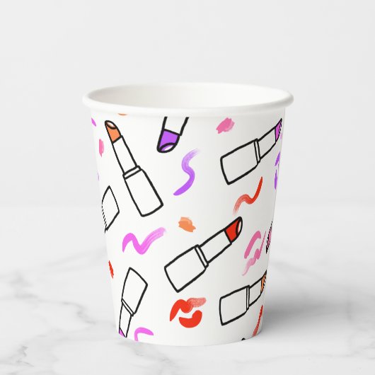 Lipstick Muster Pappbecher (Rückseite)
