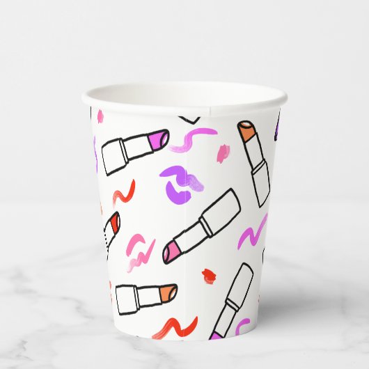 Lipstick Muster Pappbecher (Rechts)