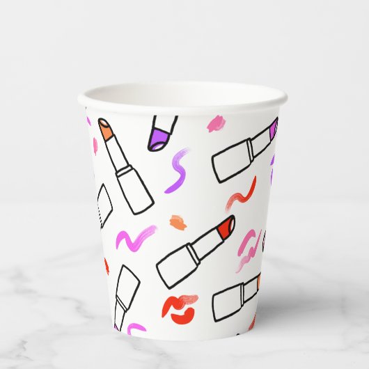 Lipstick Muster Pappbecher (Vorderseite)