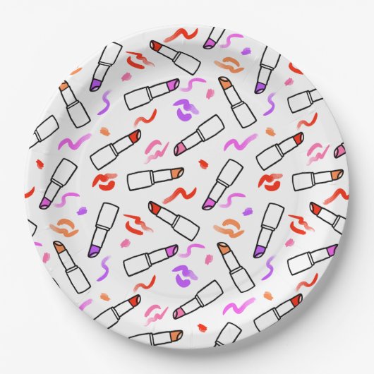 Lipstick Muster Pappteller (Vorderseite)