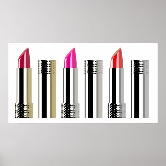Lipstick-Muster Rosa-Chrom-Kosmetologie Poster (Vorne)