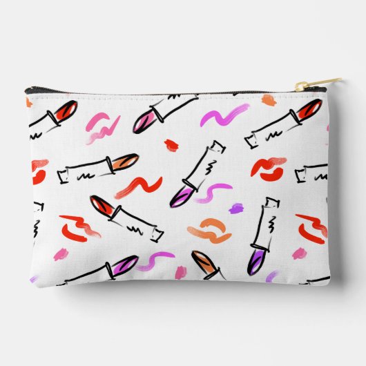 Lipstick Muster Zubehörtasche (Rückseite)
