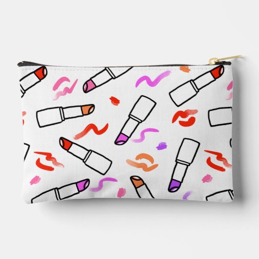 Lipstick Muster Zubehörtasche (Rückseite)