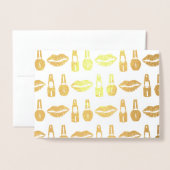 Lipstick Nail Polnischer Makeup Künstler Schönheit Folienkarte (Vorderseite mit Umschlag)