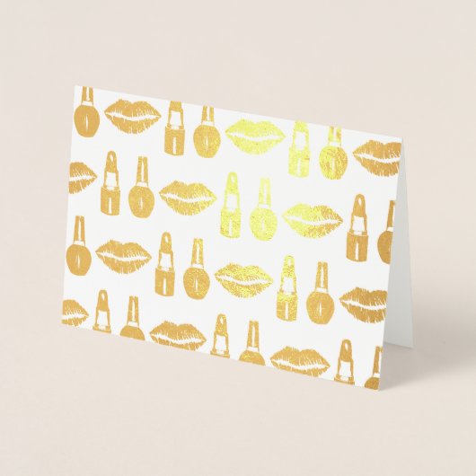 Lipstick Nail Polnischer Makeup Künstler Schönheit Folienkarte (Vorderseite)