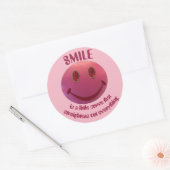 Lipstick Pink Face Runder Aufkleber (Umschlag)