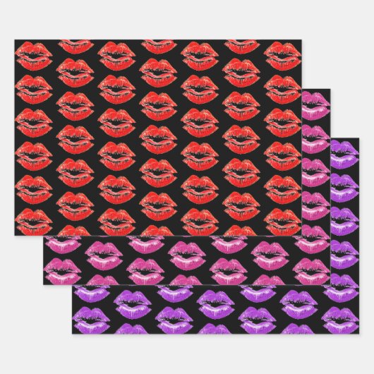 Lipstick Print Kisses Collection Geschenkpapier Set (Set)