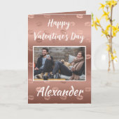 Lipstick Print Valentine's Day for Ihm Foto Karte (Gelbe Blume)