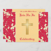 Lipstick Rot, Gold, Christlich, Einladung zur Hoch (Vorne/Hinten)