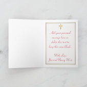 Lipstick Rot, Gold, Kreuz, Damask, Dankeschön-Kart Dankeskarte (Innenseite)