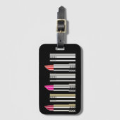 Lipstick Schönheitskosmetik Chrom rosa Rot Gepäckanhänger (Vorderseite Vertikal)