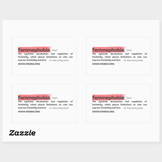 Lipstick Smear Femmephobia Definition Rechteckiger Aufkleber (Blatt)