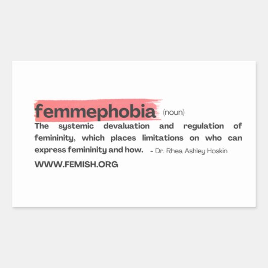 Lipstick Smear Femmephobia Definition Rechteckiger Aufkleber (Vorderseite)