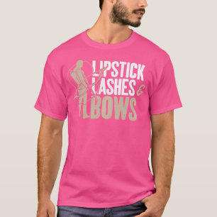 Lipstick-Striche und Bogen-Bogenschießmädchen T-Shirt