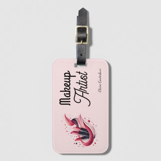 Lipstick Swoosh Palette Makeup Artist Gepäckanhänger (Vorderseite Vertikal)