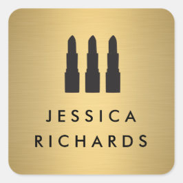 Lipstick Trio auf Imitate Gold Makeup Artist Stick Quadratischer Aufkleber