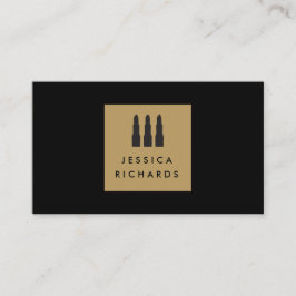 Lipstick-Trio-Logo für Freelance Makeup Artist I Visitenkarte