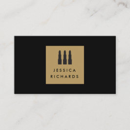 Lipstick-Trio-Logo für Freelance Makeup Artist I Visitenkarte