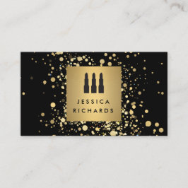 Lipstick Trio mit Imitate Gold Confetti Dots Makeu Visitenkarte