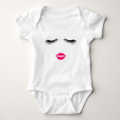 Lipstick und Eyelashes Baby Strampler (Vorderseite)
