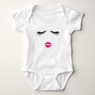 Lipstick und Eyelashes Baby Strampler