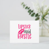 Lipstick und Husteldesign - Makeup Postkarte (Stehend Vorderseite)