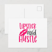 Lipstick und Husteldesign - Makeup Postkarte (Vorne/Hinten)