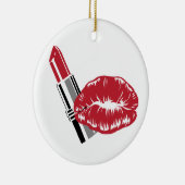 Lipstick und Lippen Keramik Ornament (Rechts)