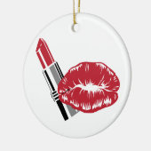 Lipstick und Lippen Keramik Ornament (Links)
